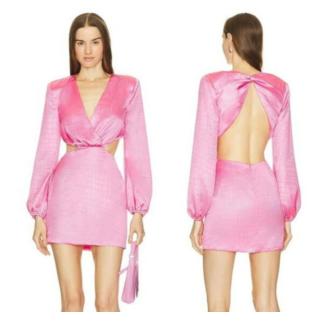Michael Costello pink crocodile dress, new with tags